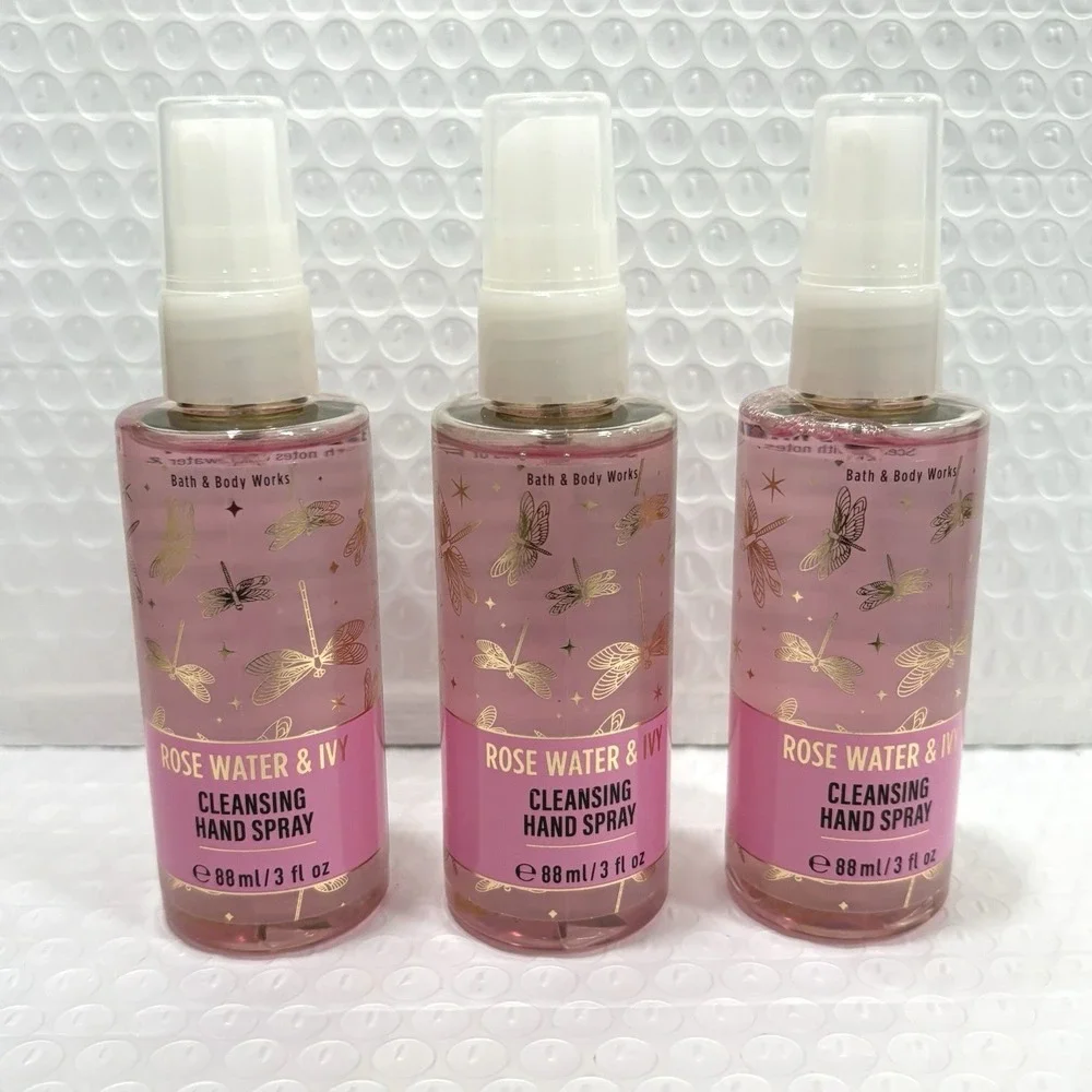 Bath & Body Works Set of 3x‎ Rose Water and Ivy - Anti-Bacterial Hand Spray 3oz